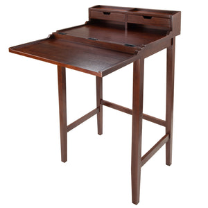 Winsome Wood Brighton Ergonomic High Desk With Flip-open Top, Walnut Finish & Ample Storage For Home Office Walnut Solid ,Composite Wood 94628-winsome-wood