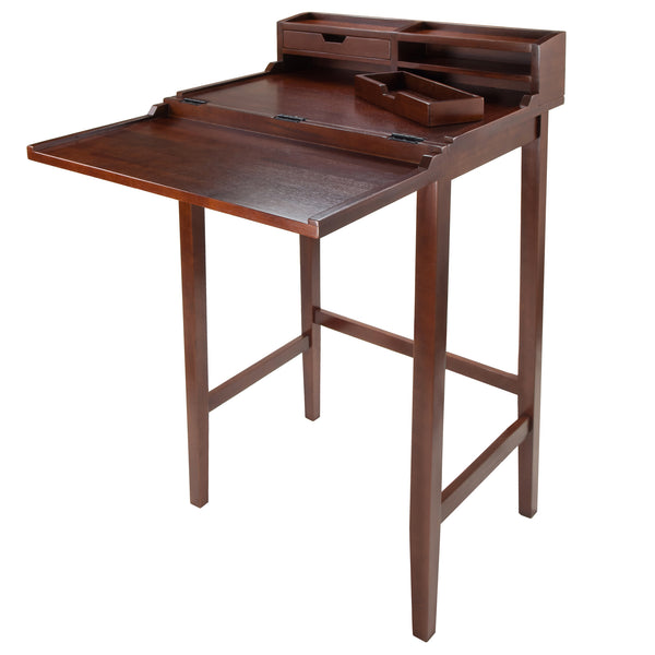 Winsome Wood Brighton Ergonomic High Desk With Flip-open Top, Walnut Finish & Ample Storage For Home Office Walnut Solid ,Composite Wood 94628-winsome-wood