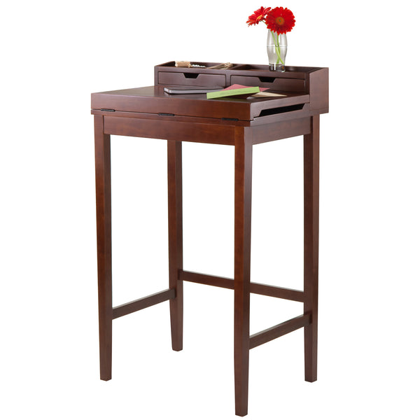 Winsome Wood Brighton Ergonomic High Desk With Flip-open Top, Walnut Finish & Ample Storage For Home Office Walnut Solid ,Composite Wood 94628-winsome-wood