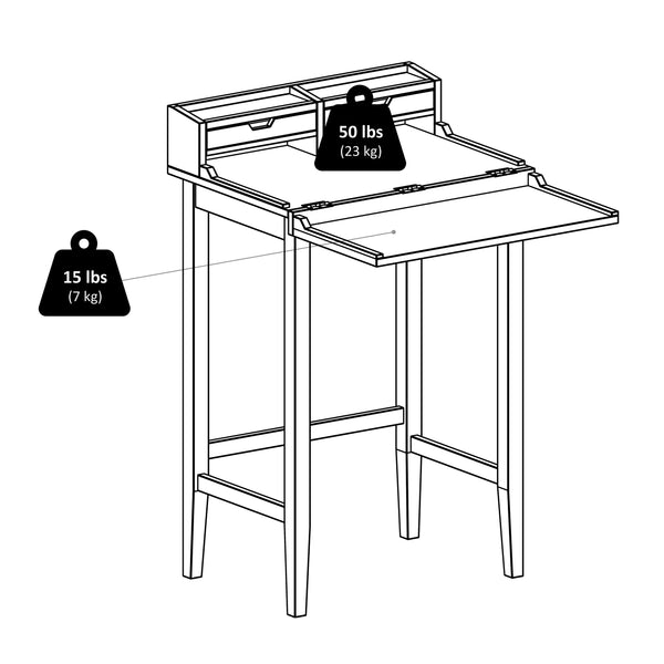 Winsome Wood Brighton Ergonomic High Desk With Flip-open Top, Walnut Finish & Ample Storage For Home Office Walnut Solid ,Composite Wood 94628-winsome-wood