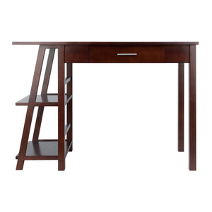 Winsome Wood Aldric Writing Desk In Rich Walnut - Space-saving Home Office Solution With Side Shelves & Drawer Walnut Solid ,Composite Wood 94632-winsome-wood