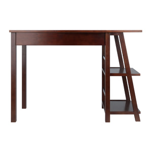 Winsome Wood Aldric Writing Desk In Rich Walnut - Space-saving Home Office Solution With Side Shelves & Drawer Walnut Solid ,Composite Wood 94632-winsome-wood