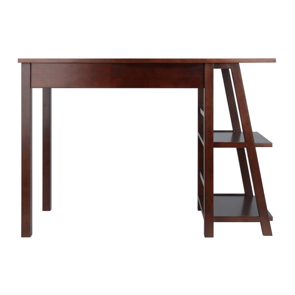 Winsome Wood Aldric Writing Desk In Rich Walnut - Space-saving Home Office Solution With Side Shelves & Drawer Walnut Solid ,Composite Wood 94632-winsome-wood