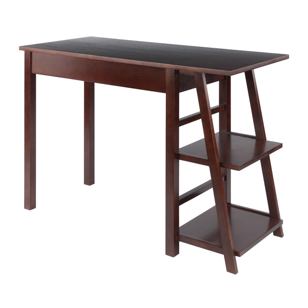 Winsome Wood Aldric Writing Desk In Rich Walnut - Space-saving Home Office Solution With Side Shelves & Drawer Walnut Solid ,Composite Wood 94632-winsome-wood