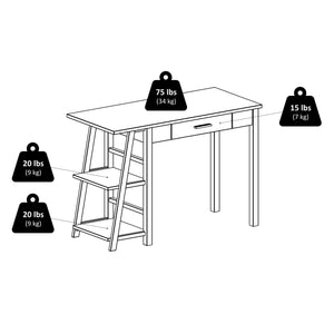 Winsome Wood Aldric Writing Desk In Rich Walnut - Space-saving Home Office Solution With Side Shelves & Drawer Walnut Solid ,Composite Wood 94632-winsome-wood