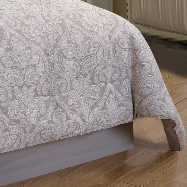 English Elm Winthrop 9-Piece Queen Comforter Set – Elegant Grey Jacquard Bedding Ensemble With Decorative Pillows B340P340581-GIGA