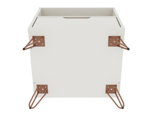 English Elm Rockefeller 20" Nightstand In Off White – Modern Farmhouse Charm With Metal Legs & Storage Solutions B365P398173-GIGA