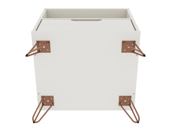 English Elm Rockefeller 20" Nightstand In Off White – Modern Farmhouse Charm With Metal Legs & Storage Solutions B365P398173-GIGA