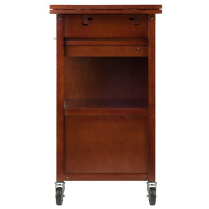 Winsome Wood Gregory Extendable Kitchen Cart With Storage, Walnut Finish & Rolling Casters For Easy Mobility Walnut Solid ,Composite Wood 94643-winsome-wood
