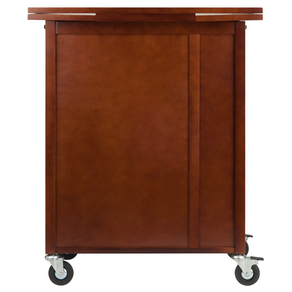 Winsome Wood Gregory Extendable Kitchen Cart With Storage, Walnut Finish & Rolling Casters For Easy Mobility Walnut Solid ,Composite Wood 94643-winsome-wood