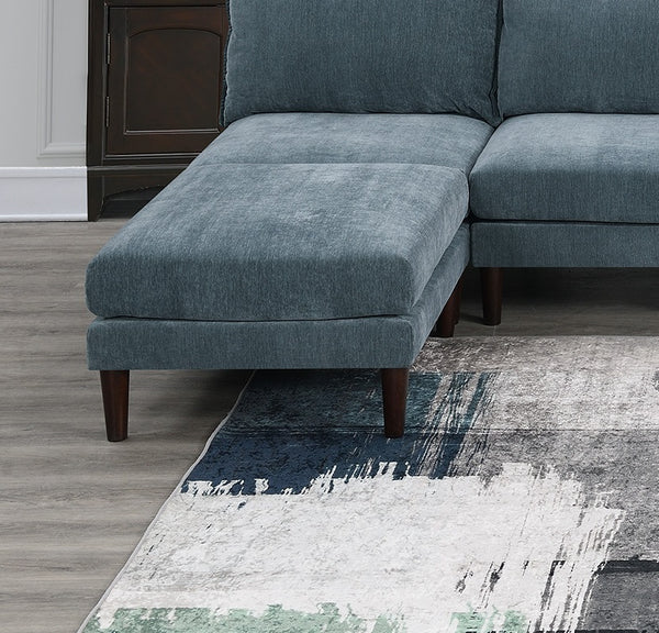 English Elm Gorgeous 6pc Modular Sectional Set — Versatile 4 Armless Chairs & 2 Ottomans, Plush Morgan Fabric Mineral B011S01580