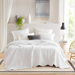 JLA Home Madison Park - 3 Reversible Scalloped Edge Quilt Set with Antimicrobial Microfiber, Cottage Charm & Machine Washable 108 L x 96 W x 0.25H MP13-1038