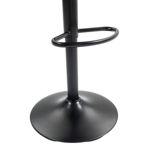 English Elm Bar Stools Set of 2 Adjustable Swivel Pu Leather Kitchen Island Seating with Back Black W676P358682