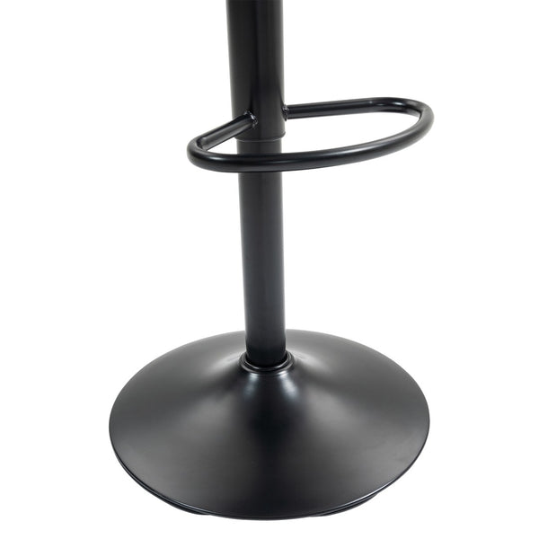 English Elm Bar Stools Set of 2 Adjustable Swivel Pu Leather Kitchen Island Seating with Back Black W676P358682