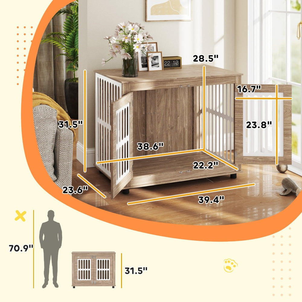 English Elm 39 Inch Oak Mdf Hamster Habitat with Acrylic Windows and Openable Top Panel T3971P406349