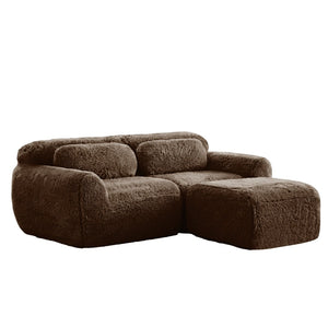 English Elm L-shaped Plush Sectional Sofa Boneless Cloud Comfort Floor Lounge with Chaise for Bedroom Chocolate W714S01538