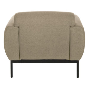 OSP Home Furnishings Delta Commercial Armchair with Sinuous Spring Seat and Black Metal Legs for Lobbies Armchair Taupe DTL51-K063
