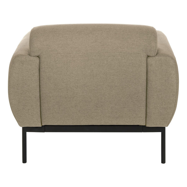 OSP Home Furnishings Delta Commercial Armchair with Sinuous Spring Seat and Black Metal Legs for Lobbies Armchair Taupe DTL51-K063