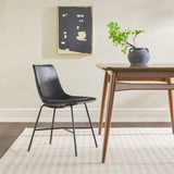 Upholstered Dining Chair with Metal X Base - Set of 2 Black XUMD1EBL Walker Edison