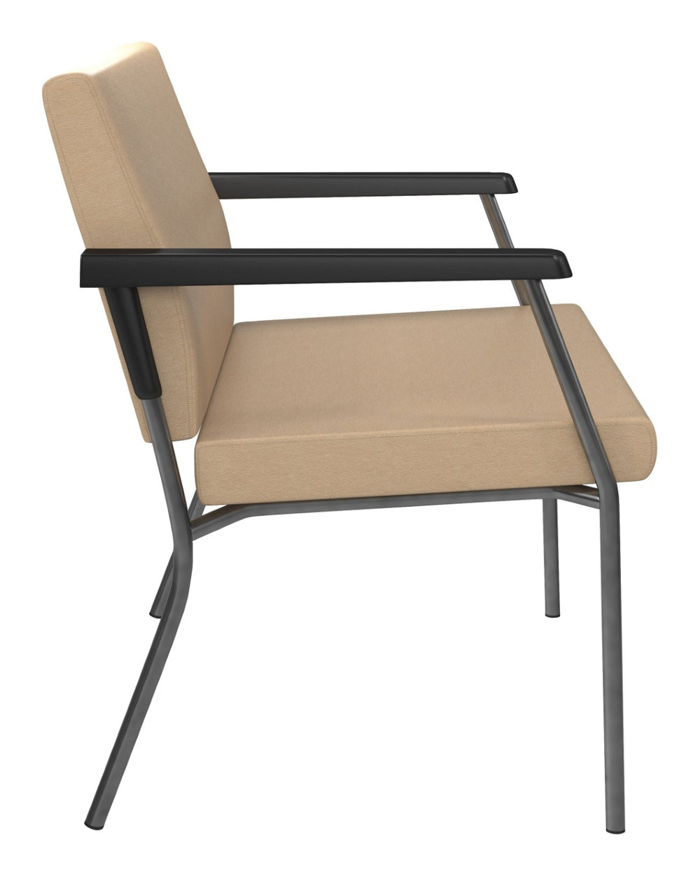 OSP Home Furnishings Bariatric Guest Chair with Titanium Frame and Plush Padded Seat for Medical Waiting Rooms BC9603-K001