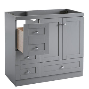 English Elm [cabinet Only] 36 Inch Shaker Bathroom Vanity with Soft Close Drawers and Enclosed Storage Gray N729P414617E