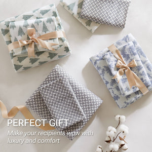 English Elm 4-piece Cal King Cotton Sheet Set Snowflake Print Breathable Wrinkle Resistant Bedding B035P408379