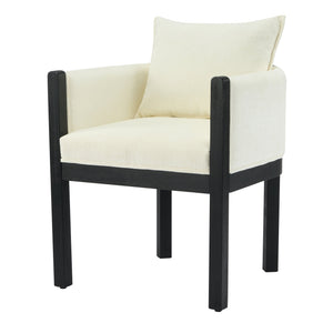 English Elm Christopher Knight Home® - Linen Upholstered Armchair Set Of 2 – Elegant White Chairs With Black Rubber Wood Legs For Modern Spaces N768P305168B