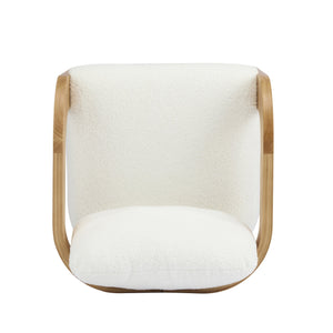 English Elm Christopher Knight Home® - 2-Pack Dining Chairs with Pillow Back and Curved Arms, Foam Seat Comfort, Sturdy Rubber Wood Frame White+Natural N779P298399C