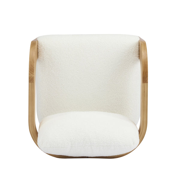 English Elm Christopher Knight Home® - 2-Pack Dining Chairs with Pillow Back and Curved Arms, Foam Seat Comfort, Sturdy Rubber Wood Frame White+Natural N779P298399C