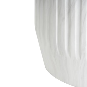 English Elm Christopher Knight Home® - Outdoor Cicci Carved Side Table - Sculptural White Accent For Indoor/Outdoor Living Spaces N773P283503W