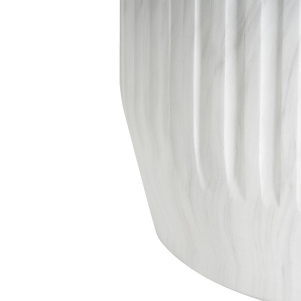 English Elm Christopher Knight Home® - Outdoor Cicci Carved Side Table - Sculptural White Accent For Indoor/Outdoor Living Spaces N773P283503W