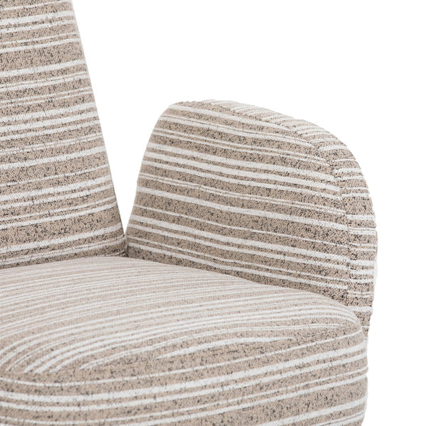 English Elm Modern boucle armchair with high-density foam cushion, solid wood legs, 500lb capacity, cozy reading seat khaki W395P376567