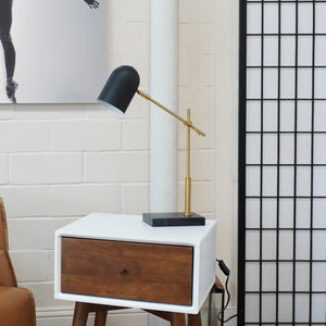 English Elm Ashcroft Furniture - High Quality Hotel Lumora Table Lamp - Elegant Black & White Design With Marble Base For Any Room B183P315117