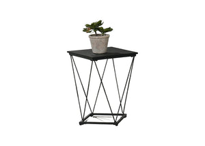 English Elm Contemporary 3-Piece Table Set With Angular Metal Base – Sleek Black Finish For Modern Living Spaces B2741P391802