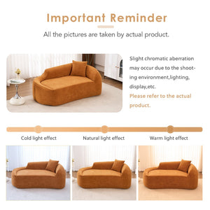 English Elm Ly-048 Sculpted Chenille Chaise Lounge Convertible Sleeper Sofa for Modern Living Spaces Orange W2231P401727