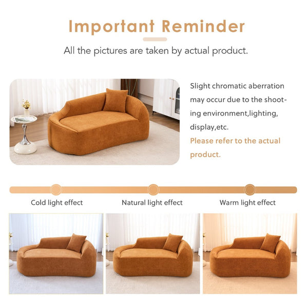 English Elm Ly-048 Sculpted Chenille Chaise Lounge Convertible Sleeper Sofa for Modern Living Spaces Orange W2231P401727