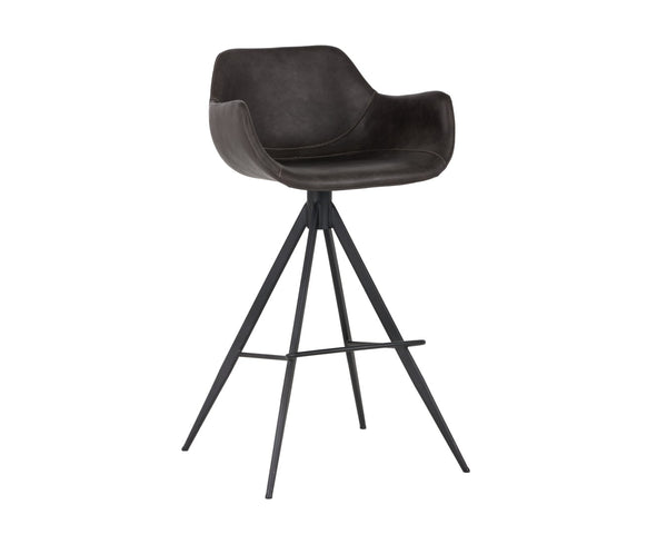 Sunpan OWEN Swivel Barstool in Town Grey - Industrial-Modern Comfort for Kitchen, Bar & Dining Spaces 103246