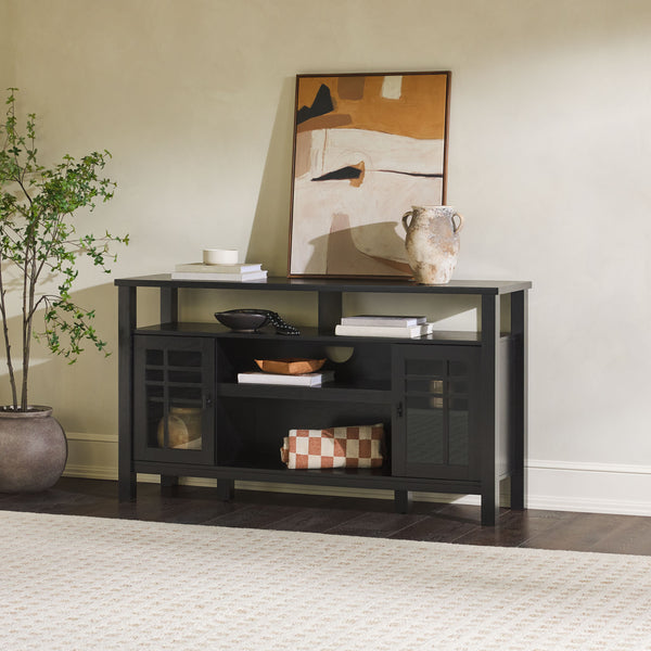 58" 2-Door Transitional Sideboard Black HTTD5DBL2 Walker Edison
