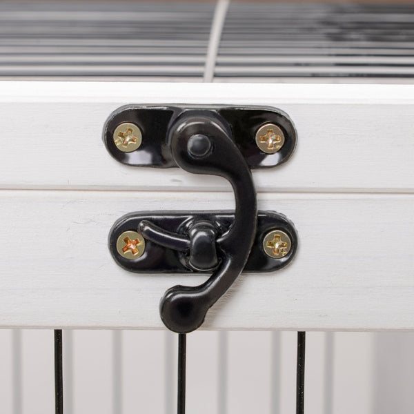 English Elm Pawhut Wooden Rabbit Hutch With Elevated Base, Enclosed Run & Easy-Clean Design For Small Pets W2225P217662-GIGA