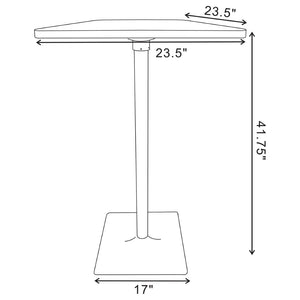 English Elm Staccato Bamboo Pub Table with Dark Elm Finish and Matte Black Pedestal Base B062P441014