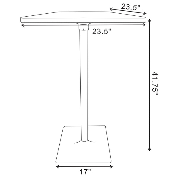 English Elm Staccato Bamboo Pub Table with Dark Elm Finish and Matte Black Pedestal Base B062P441014