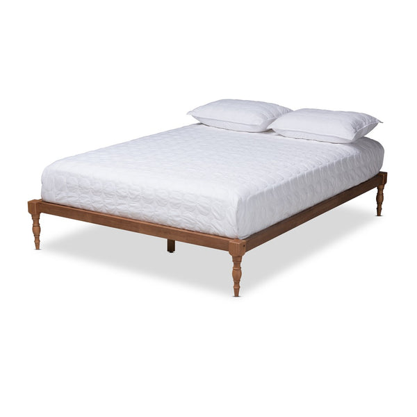 Baxton Studio Baxton Studio Iseline Modern Walnut Brown Platform Bed Frame with Stable Support and Timeless Style King MG0001-Ash Walnut-King