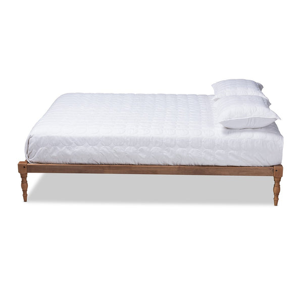 Baxton Studio Baxton Studio Iseline Modern Walnut Brown Platform Bed Frame with Stable Support and Timeless Style King MG0001-Ash Walnut-King