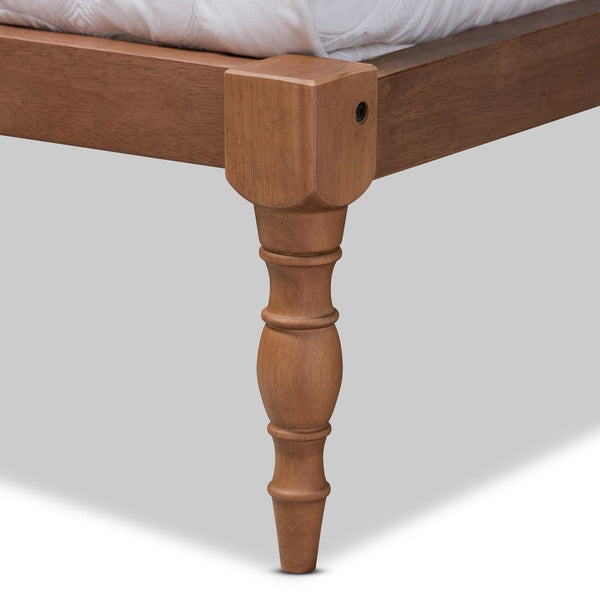 Baxton Studio Baxton Studio Iseline Modern Walnut Brown Platform Bed Frame with Stable Support and Timeless Style King MG0001-Ash Walnut-King