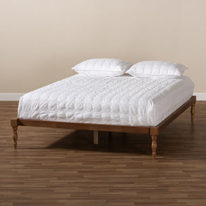 Baxton Studio Baxton Studio Iseline Modern Walnut Brown Platform Bed Frame with Stable Support and Timeless Style King MG0001-Ash Walnut-King