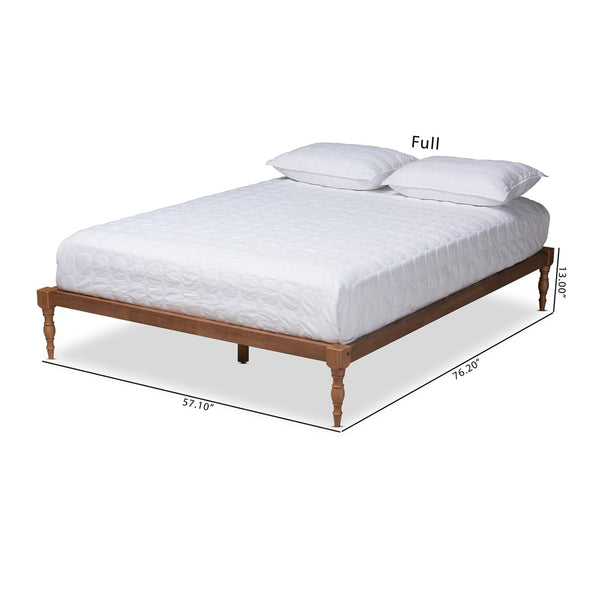 Baxton Studio Baxton Studio Iseline Modern Walnut Brown Platform Bed Frame with Stable Support and Timeless Style King MG0001-Ash Walnut-King