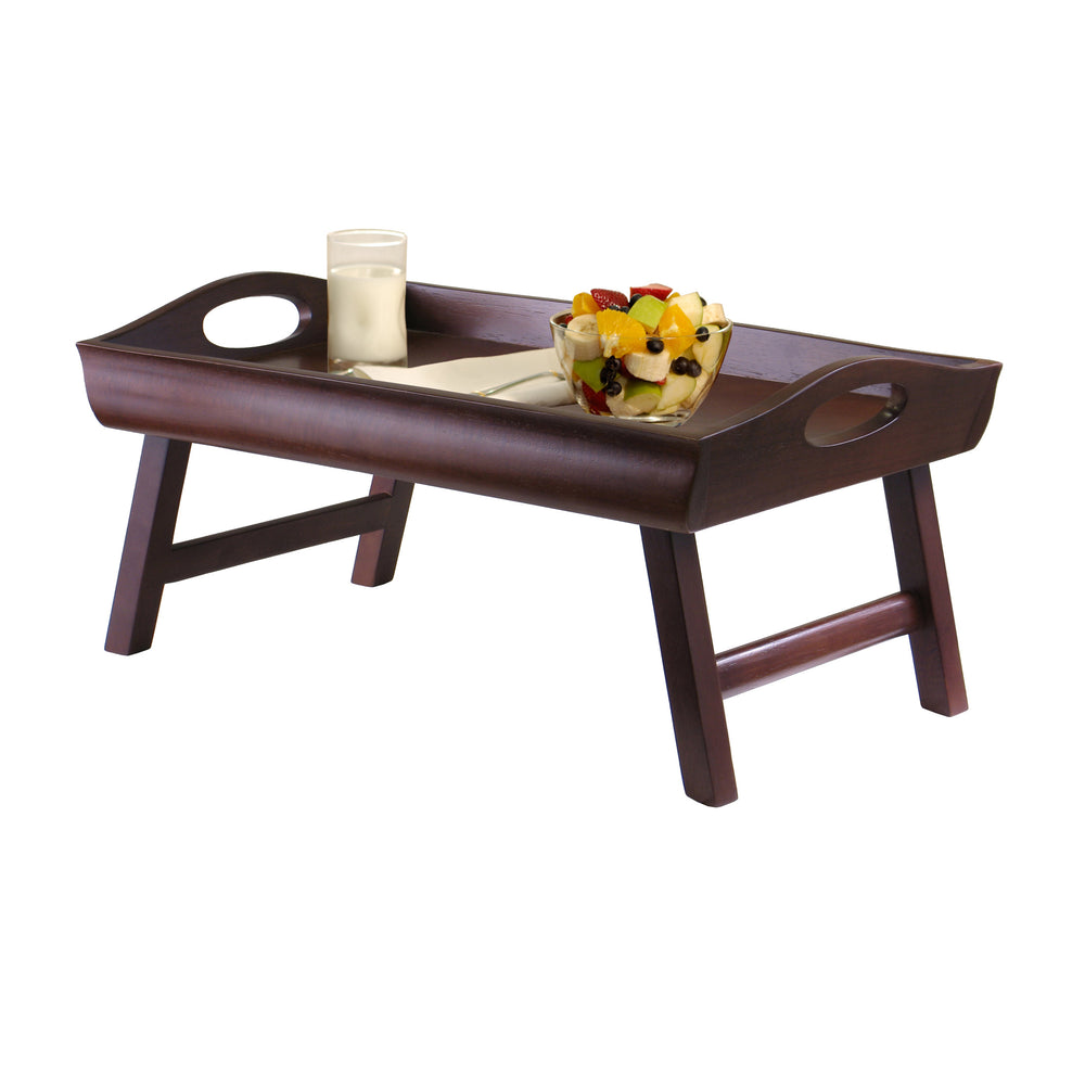 Winsome Wood Sedona Serving Breakfast Tray - Elegant Walnut Bed Tray With Foldable Legs For Easy Storage & Use Walnut Solid ,Composite Wood 94725-winsome-wood