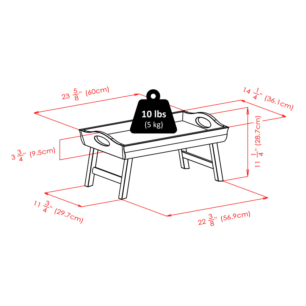 Winsome Wood Sedona Serving Breakfast Tray - Elegant Walnut Bed Tray With Foldable Legs For Easy Storage & Use Walnut Solid ,Composite Wood 94725-winsome-wood