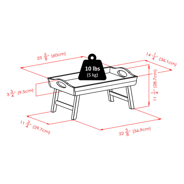 Winsome Wood Sedona Serving Breakfast Tray - Elegant Walnut Bed Tray With Foldable Legs For Easy Storage & Use Walnut Solid ,Composite Wood 94725-winsome-wood