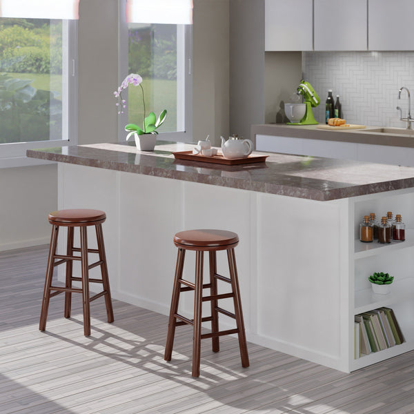 Winsome Wood Shelby Stylish 2-piece Walnut Swivel Seat Counter Stool Set For Modern & Rustic Home Décor Solutions Walnut Solid Wood 94728-winsome-wood